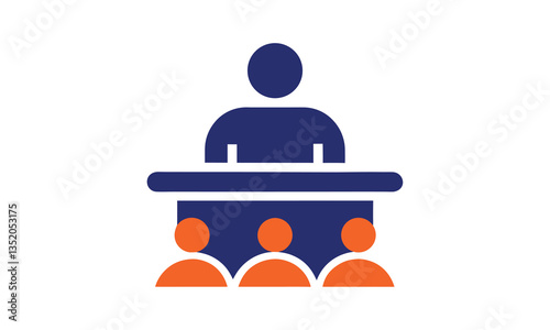 Speaker Podium Audience Presentation Icon