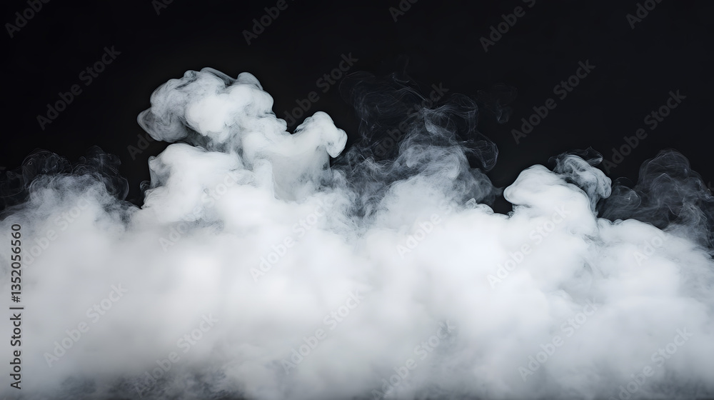 Naklejka premium White smoke or clouds isolated on background, mist or fog