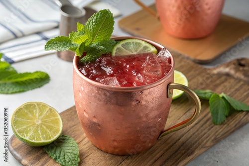 strawberry smoothie with mint