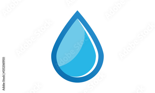 Water Drop Icon Flat Design