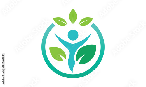 Abstract Figure with Leaves Icon