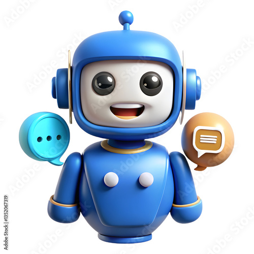 Friendly chatbot ai assistant robot for customer service and virtual communication support