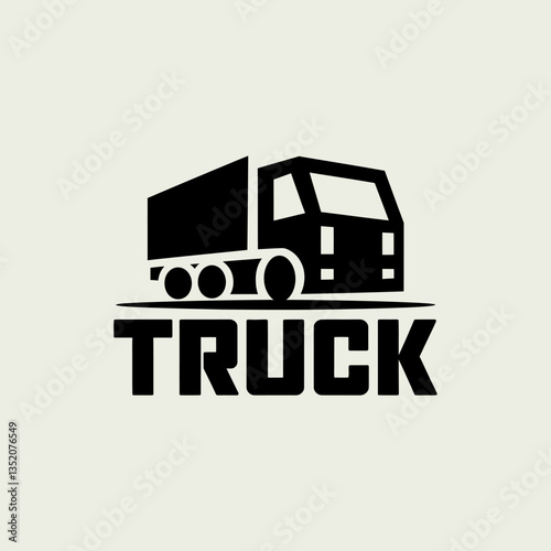 Stylized truck icon illustrating transportation and logistics concept, conveying simplicity and efficiency in delivering goods, designed for diverse applications