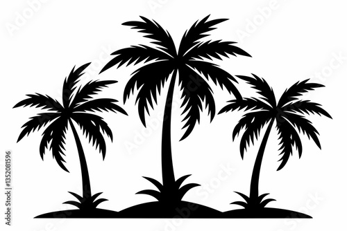 the palm tree of Sihouette black vector