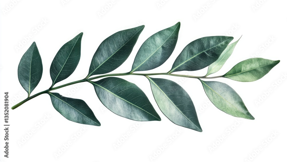 Naklejka premium Lush green leaves on a branch