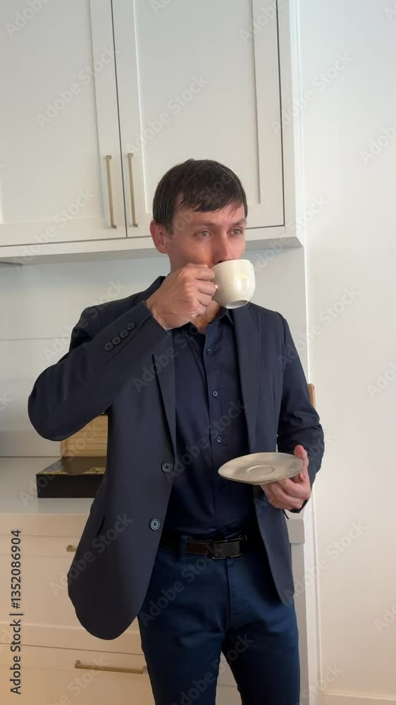 homem tomando café 
