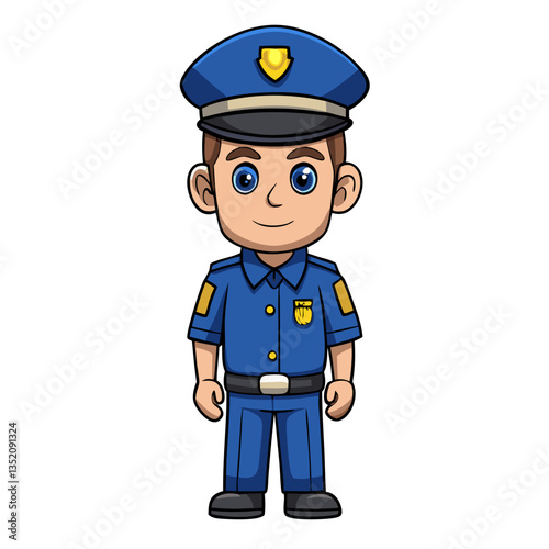 Cartoon Police Officer Character Illustration