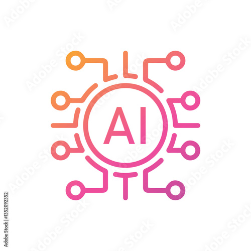 Artificial Intelligence AI Chip in Human Head. Artificial Intelligence icon with Machine learning, digital skills, generative AI, AI technology, algorithm, virtual intelligence and future