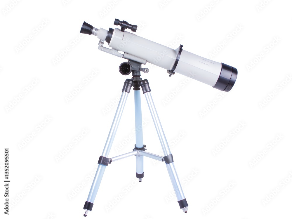 telescope on tripod on transparent white background telescope on tripod on transparent white background