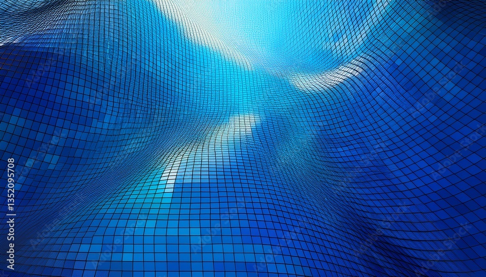 Abstract Blue Square Mosaic Background. Generated image Abstract Blue Square Mosaic Background. Generated image