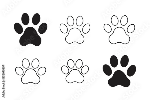 paw print vector silhouette design
