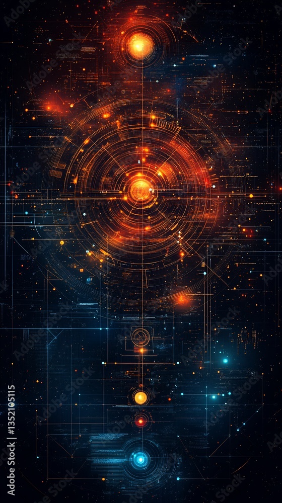 Fototapeta premium Abstract Glowing Network Digital Art