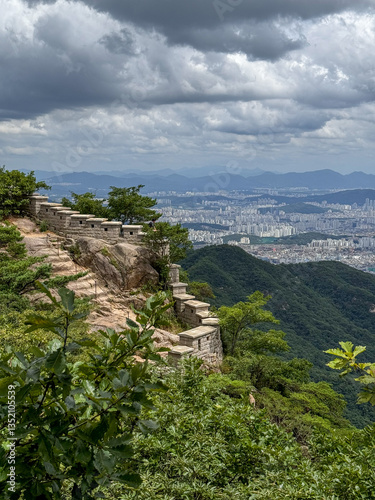 Wallpaper Mural Scenic View of Seoul from Mountain Fortress Torontodigital.ca