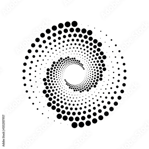 Black spiral dot pattern with hollow center