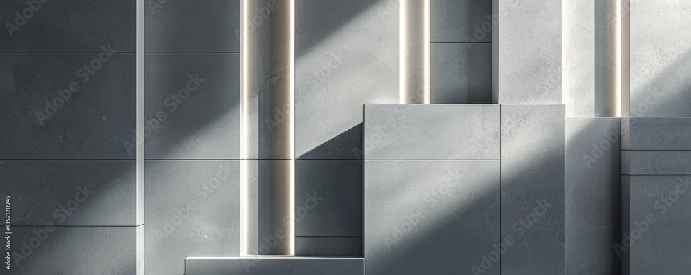 Obraz premium Modern interior with abstract lighting design.