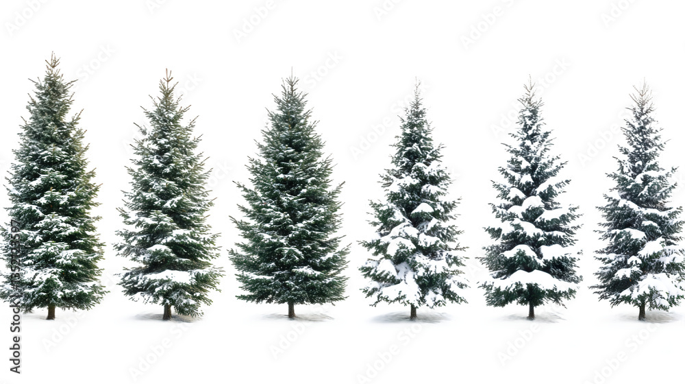 Obraz premium Winter Snow-Covered Fir Trees