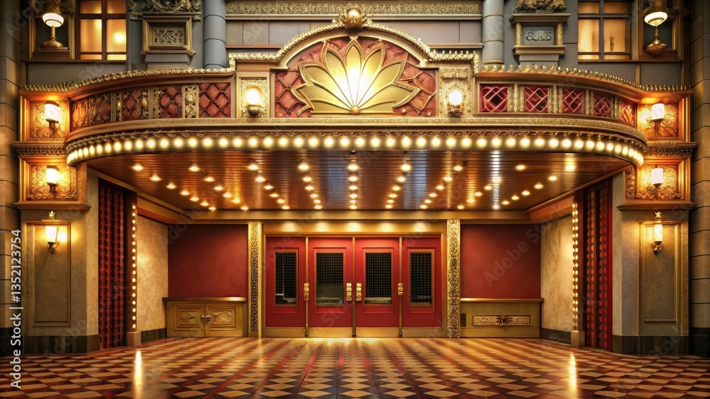 Obraz premium Grand entrance of a cinema , ornate details, cinema, ornate details