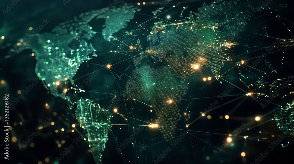 Global Network, World Map, Digital Connections, Background Image, Stock Photo Global Network, World Map, Digital Connections, Background Image, Stock Photo