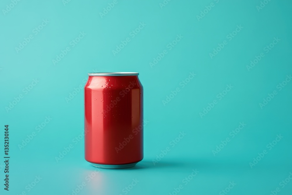 A Close Up Image Of A Red Drink Can On Blue A Close Up Image Of A Red Drink Can On Blue