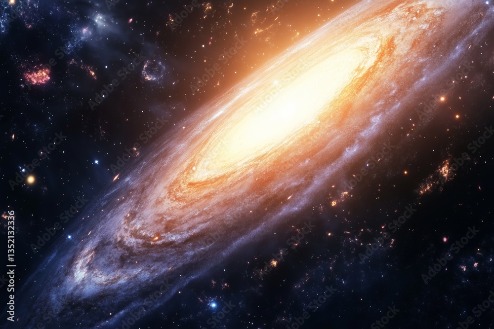 Fototapeta premium A stunning picture that takes observers on a journey through vastness of universe, showcasing faraway galaxies and mesmerizing splendor of cosmos