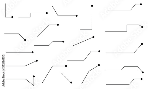 Callouts titles set. Digital callouts . Line callout label set. isolated on black background. Vector illustration. EPS 10
