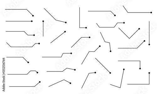 Callouts titles set. Digital callouts . Line callout label set. isolated on black background. Vector illustration. EPS 10