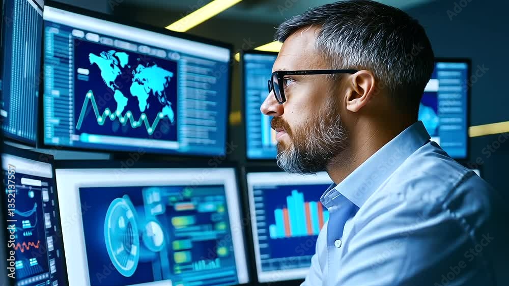 A digital operations center focused on managing and securing cloud infrastructures. A digital operations center focused on managing and securing cloud infrastructures.