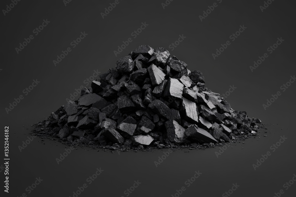 Naklejka premium A pile of black stones resting on a dark surface