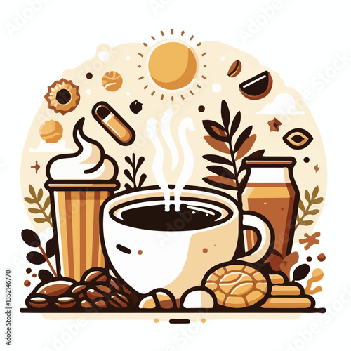 drink, coffee, cup, beverage, espresso, cafe, mug, morning, aroma, background, hot, food, breakfast, caffeine, design, closeup, dark, brown, black, restaurant, mocha, icon, vector, break, cappuccino, 