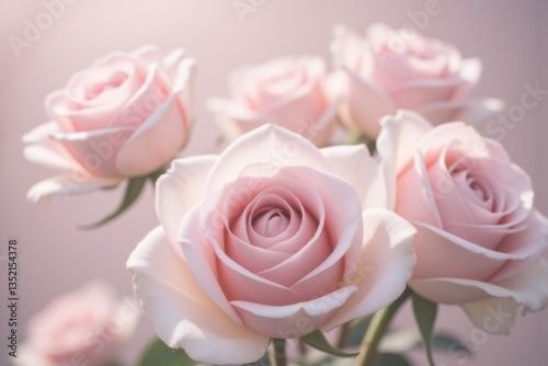 Wallpaper Mural Elegant Pink Roses Bouquet: Pastel Floral Beauty for Weddings & Romantic Designs Torontodigital.ca