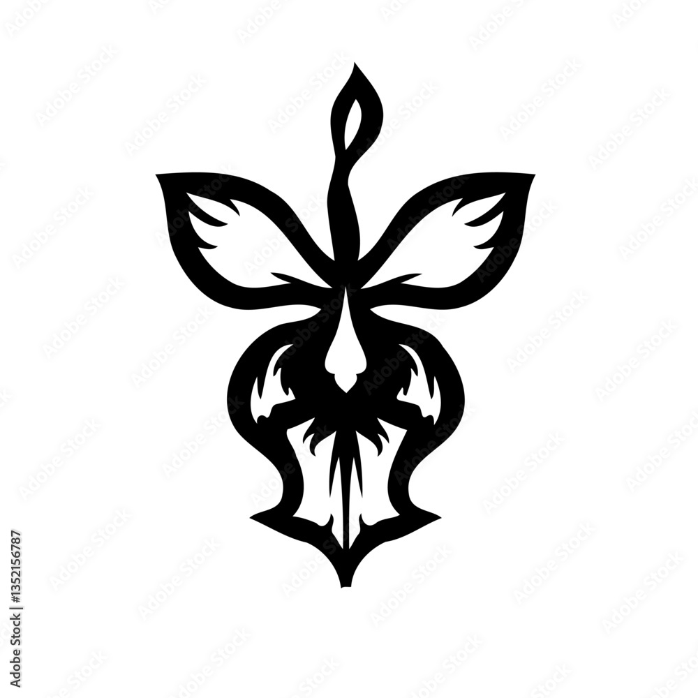 Monochrome Mystical Blossom Vector Illustration Monochrome Mystical Blossom Vector Illustration