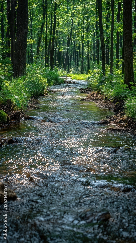 Serene Forest Stream: A Tranquil Escape into Nature's Embrace Serene Forest Stream: A Tranquil Escape into Nature's Embrace