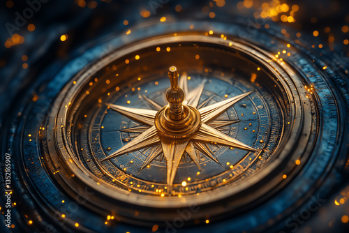 Wallpaper Mural An ornate compass design is set against a vibrant background, symbolizing guidance and exploration in the digital age. Torontodigital.ca