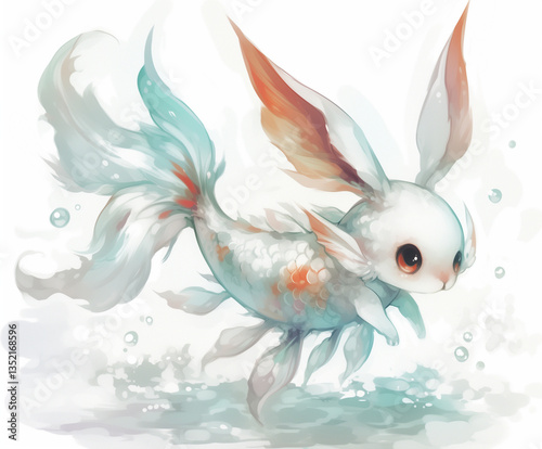 A bunny goldfish illustrated chimera hybrid