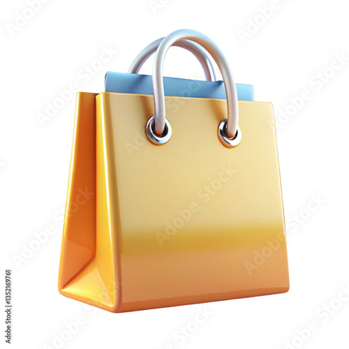 yellow shopping bag isolated