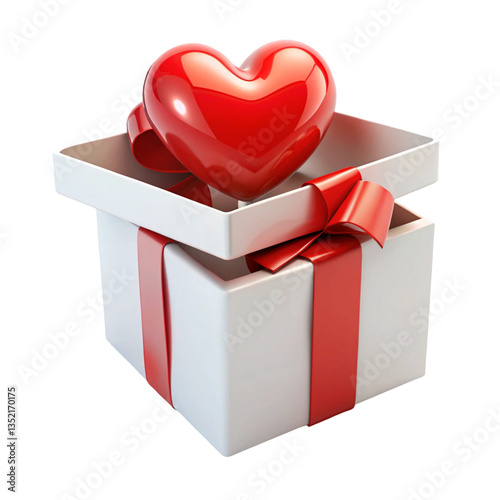 heart shaped box with red ribbon