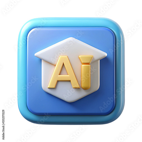 blue glossy icon on white background