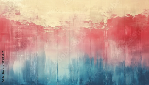 Vibrant abstract artwork displaying a gradient of blue, red, and cream tones, evoking artistic emotion and creativity