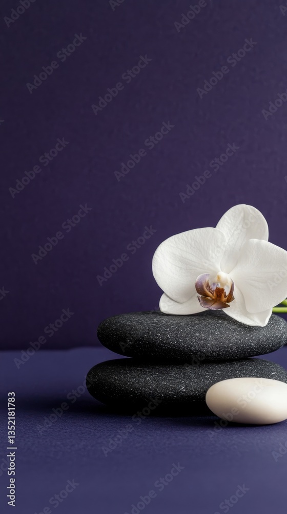 Relaxing spa items on a purple-blue background lit by soft lights. Serene and luxurious spa environment. Relaxing spa items on a purple-blue background lit by soft lights. Serene and luxurious spa environment.