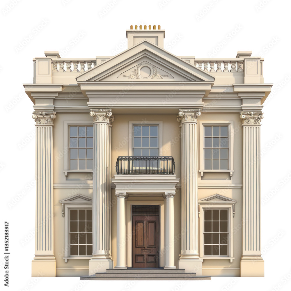 Fototapeta premium Georgian House isolate on transparency background