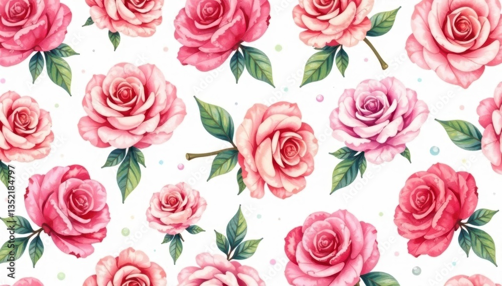 Delicate watercolor roses repeat in a soft, romantic pattern , soft, fabric, wallpaper