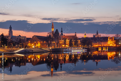 Evening view of the old town. Wroclaw, Poland.