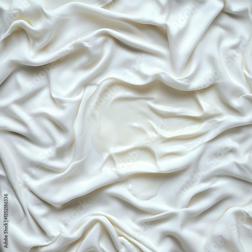 A close up of white silky fabric with a creamy texture