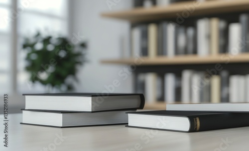 Wallpaper Mural Arrangement of Books on a Desk in a Bright Room Torontodigital.ca