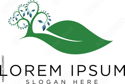 Root Of The Tree logo illustration. Vector silhouette of a tree,Abstract vibrant tree logo design, root vector - Tree of life logo design inspiration isolated on white background.	

