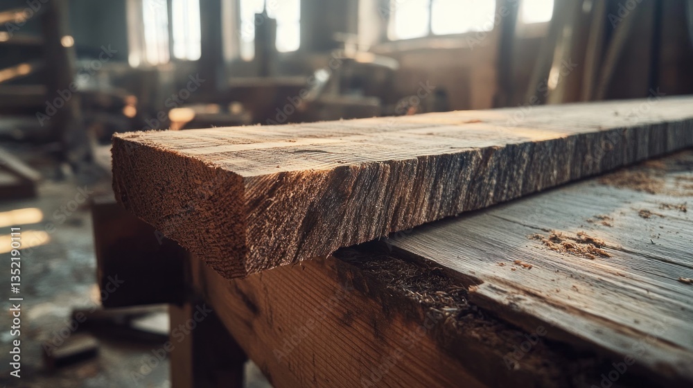 Rough-Hewn Timber in a Rustic Workshop: A Craftsman's Perspective Rough-Hewn Timber in a Rustic Workshop: A Craftsman's Perspective