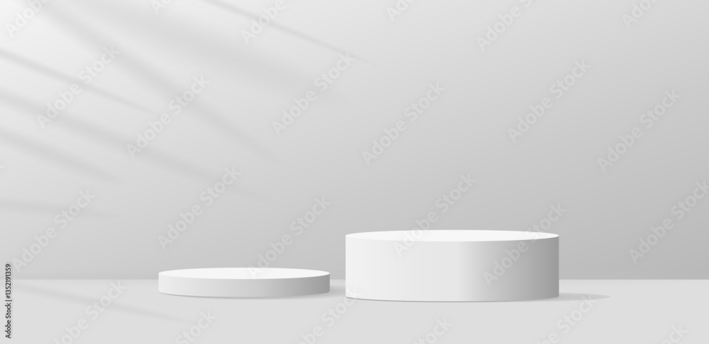 Circle podium white or pedestal 3d. vector illustration Circle podium white or pedestal 3d. vector illustration