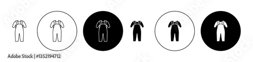 Baby overalls icon editable vector set