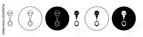 baby rattle icon editable vector set