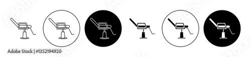 Beautician armchair icon editable vector set
